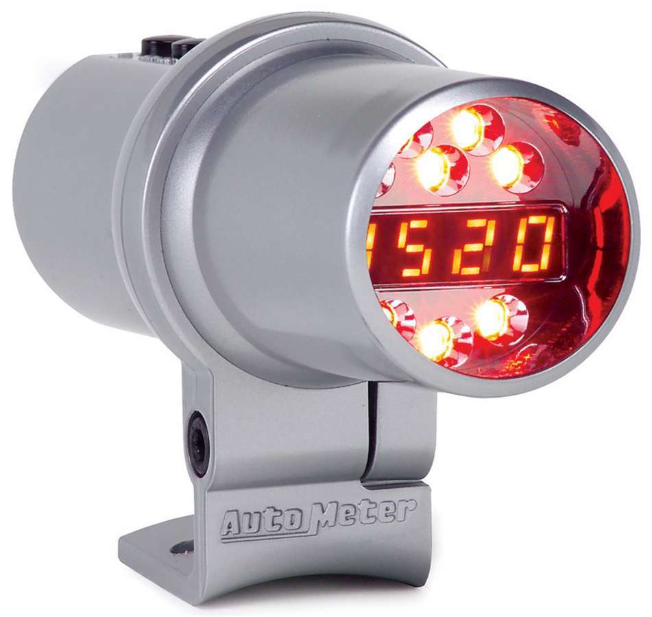 Auto Meter 5344 - Shift Light, Pro Shift-Lite Level 1, 1 Shift Point, Digital, 2.10 in Diameter, Amber LED, Silver Case, Each