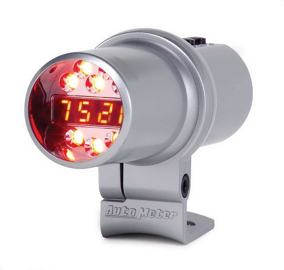 Auto Meter 5349 Shift Light, Pro Shift-Lite Level 2, 5 Shift Point, Digital, 2.10 in Diameter, Multi-Colored LED, Silver Case, Each