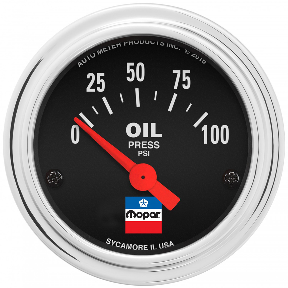AUTOMETER — AUTOMETER 2-1/16 Oil Press Gauge Mopar Logo Series