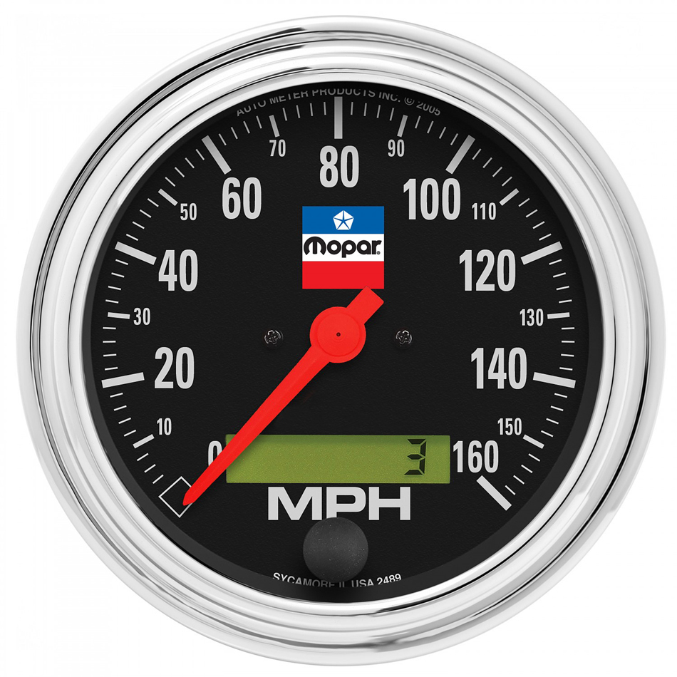 Auto Meter 880790 - Speedometer, Mopar Classic, 160 MPH, Electric, Analog, 3-3/8 in Diameter, Black Face, Each