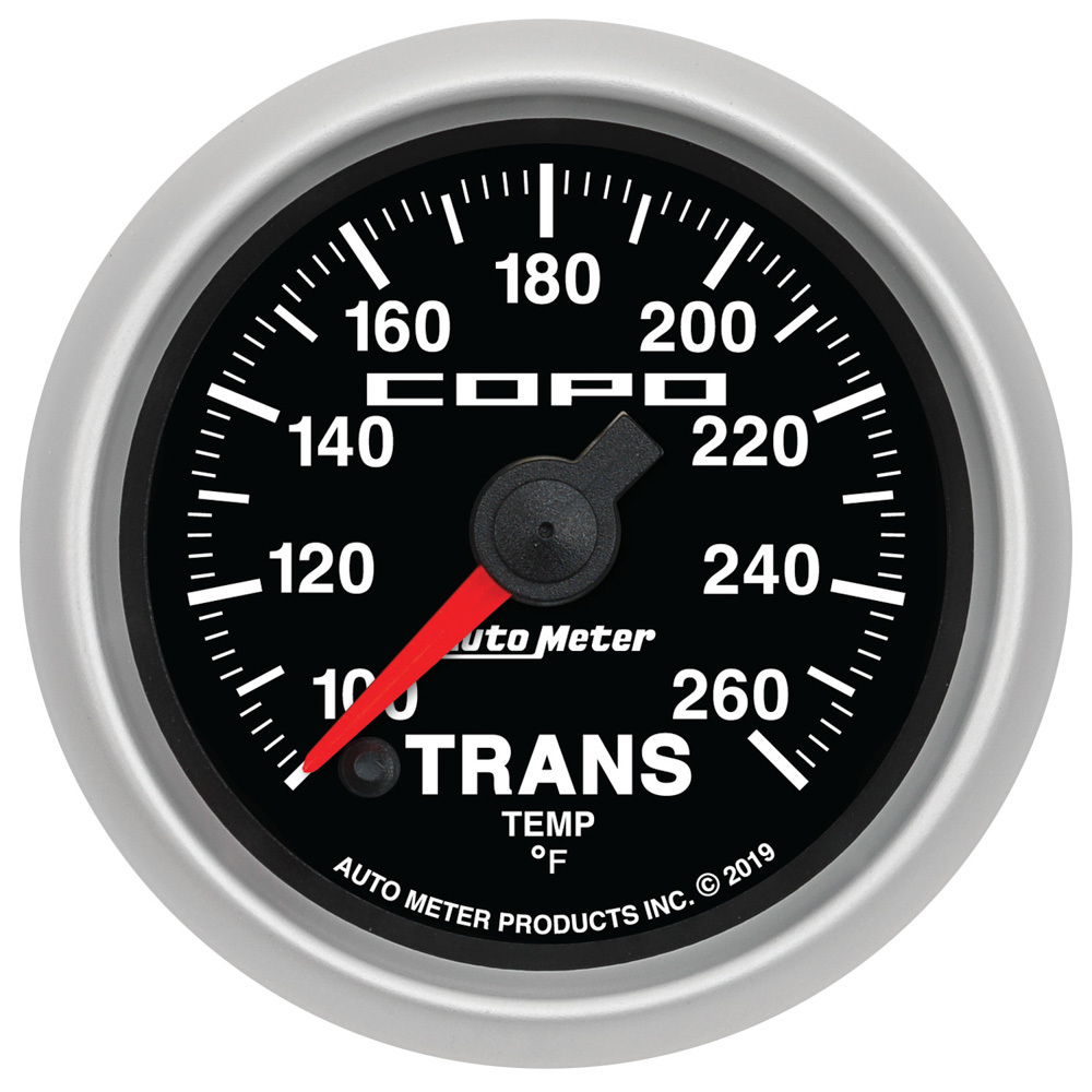 Auto Meter 880877 - Temperature Gauge, COPO, 100-260 Degree F, Electric, Analog, Full Sweep, 2-1/16 in Diameter, Black Face, Each