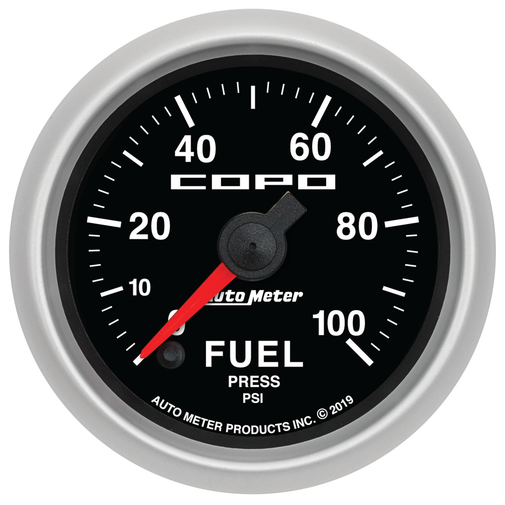 Auto Meter 880878 - Fuel Pressure, COPO, 0-100 psi, Electric, Analog, Full Sweep, 2-1/16 in Diameter, Black Face, Each