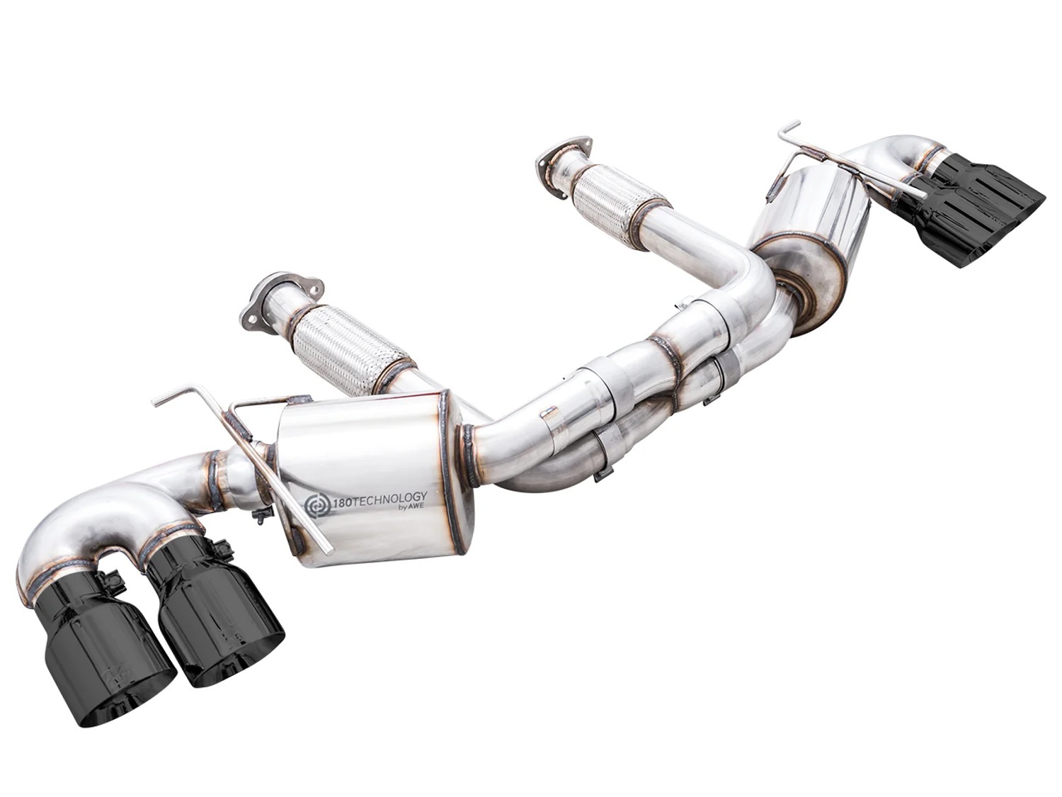 C8 Corvette Exhaust Quad Black Tips