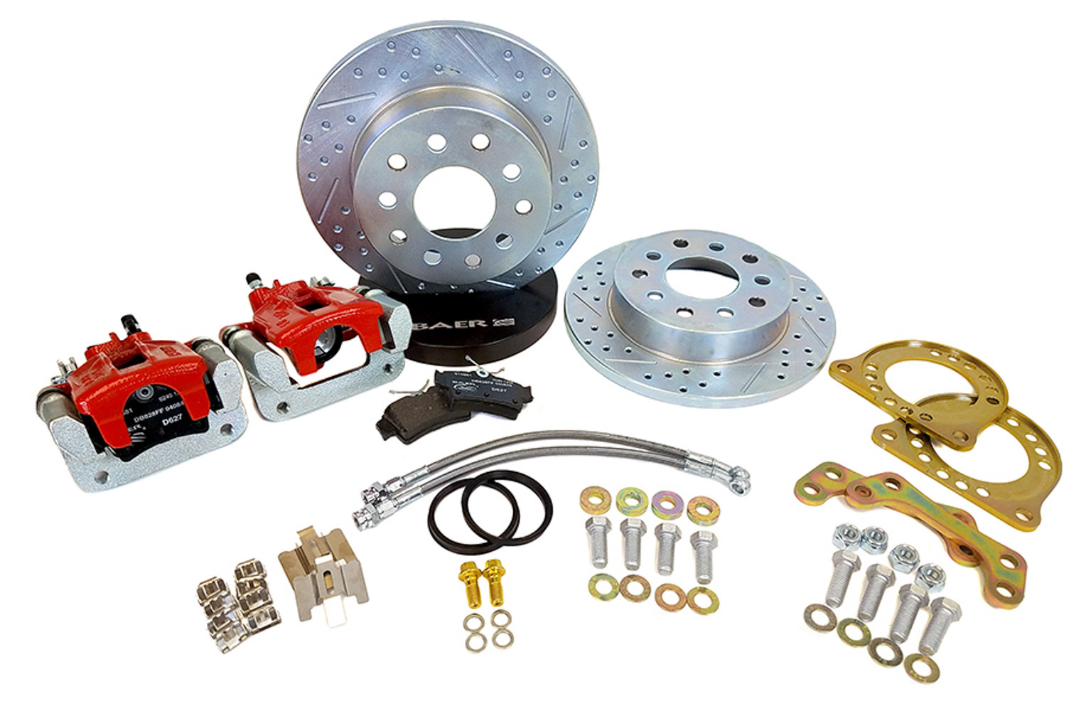 Baer Brakes 4262719R - Brake System, Classic Series, Rear, 1 Piston Caliper, 10.50 in Drilled / Slotted, 1 Piece Rotor, Aluminum, Red / Zinc Plated, 5 x 4.50 in Bolt Pattern, Big Ford, Kit
