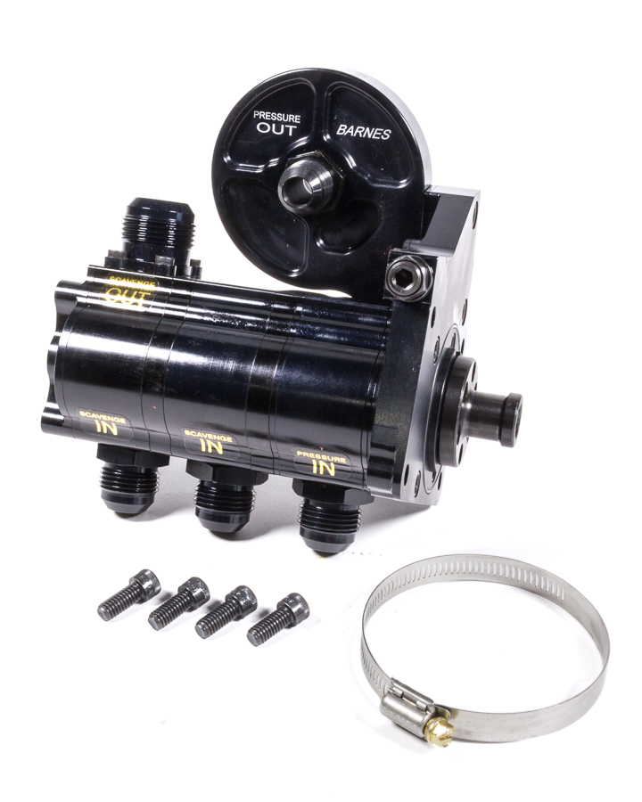 Barnes 9117-3CR1.375 - Oil Pump, Dry Sump, 3 Stage, 1.375 in Pressure / 1.200 in Scavenge Stages, Camshaft Drive, Filter Mount Included, Aluminum, Each