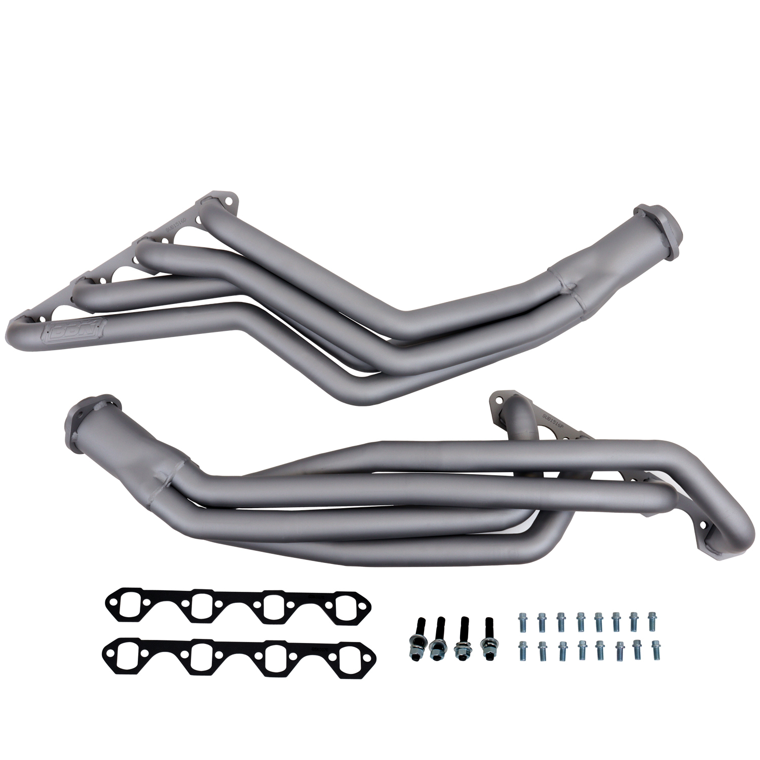 BBK Performance 1516 Headers, Long Tube, 1-5/8 in Primary, 2-1/2 in Collector, Steel, Chrome, Small Block Ford, Ford Mustang 1979-93, Pair