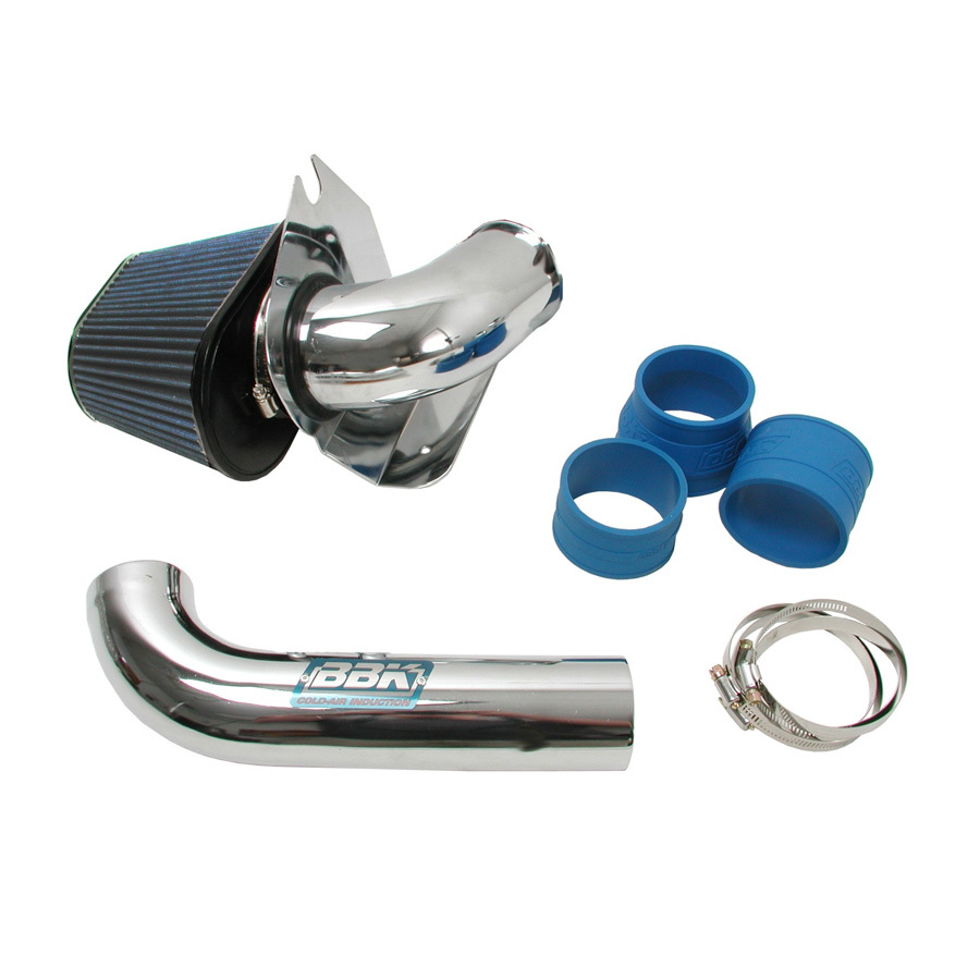 BBK Performance 1557 Air Induction System, Power Plus, Reusable Oiled Filter, Steel, Chrome, Fender Well Mount, Small Block Ford, Ford Mustang 1986-93, Kit