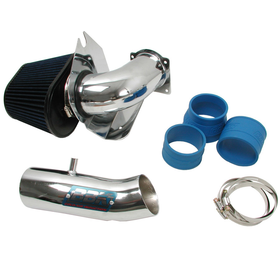 BBK Performance 1712 Air Induction System, Power Plus, Reusable Oiled Filter, Steel, Chrome, Small Block Ford, Ford Mustang 1994-95, Kit