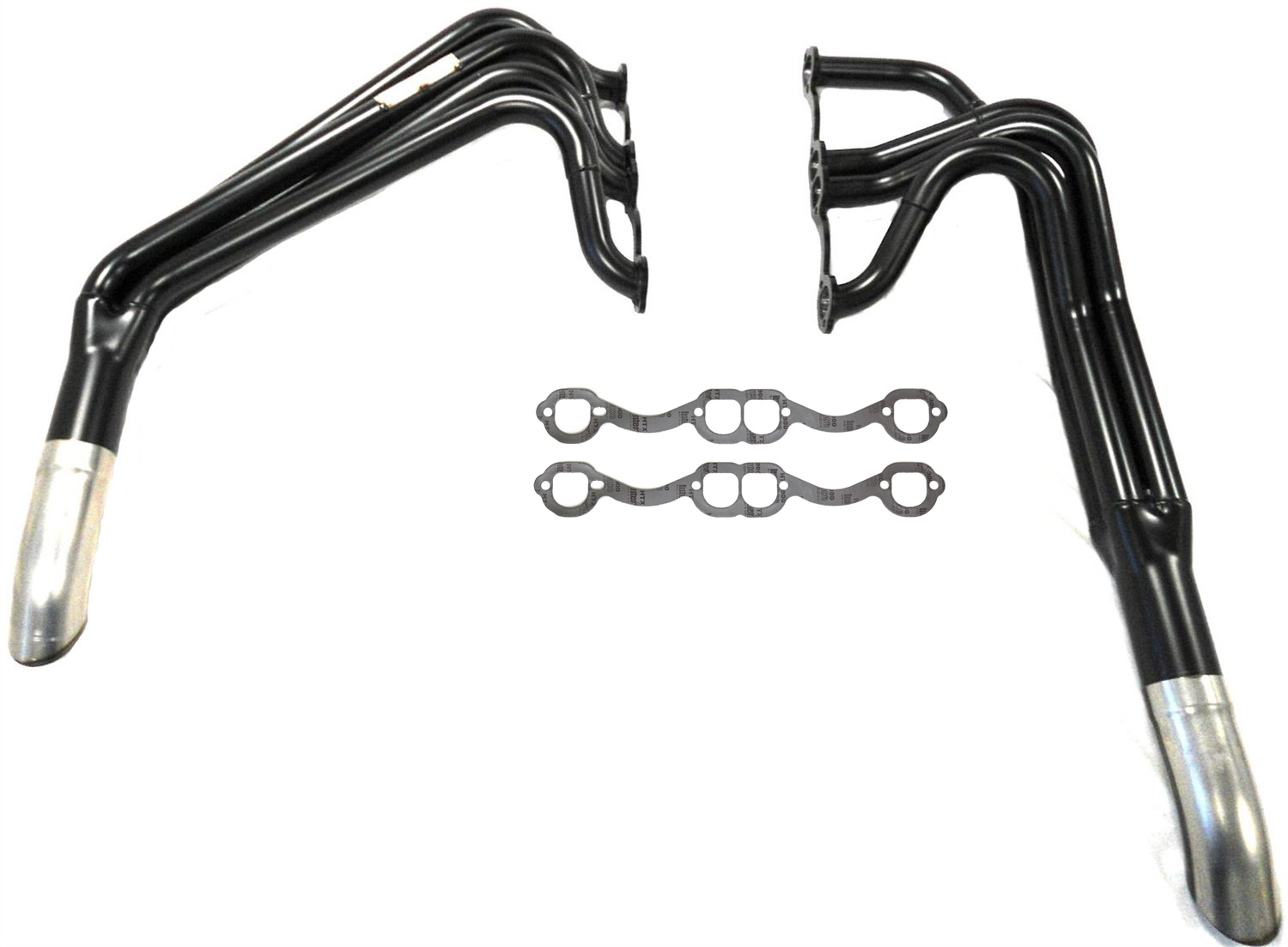 Headers - IMCA-UMP Modified - 1-5/8 to 1-3/4 in Primary - 3 in Collector - Steel - Black Paint - Small Block Chevy - Pair
