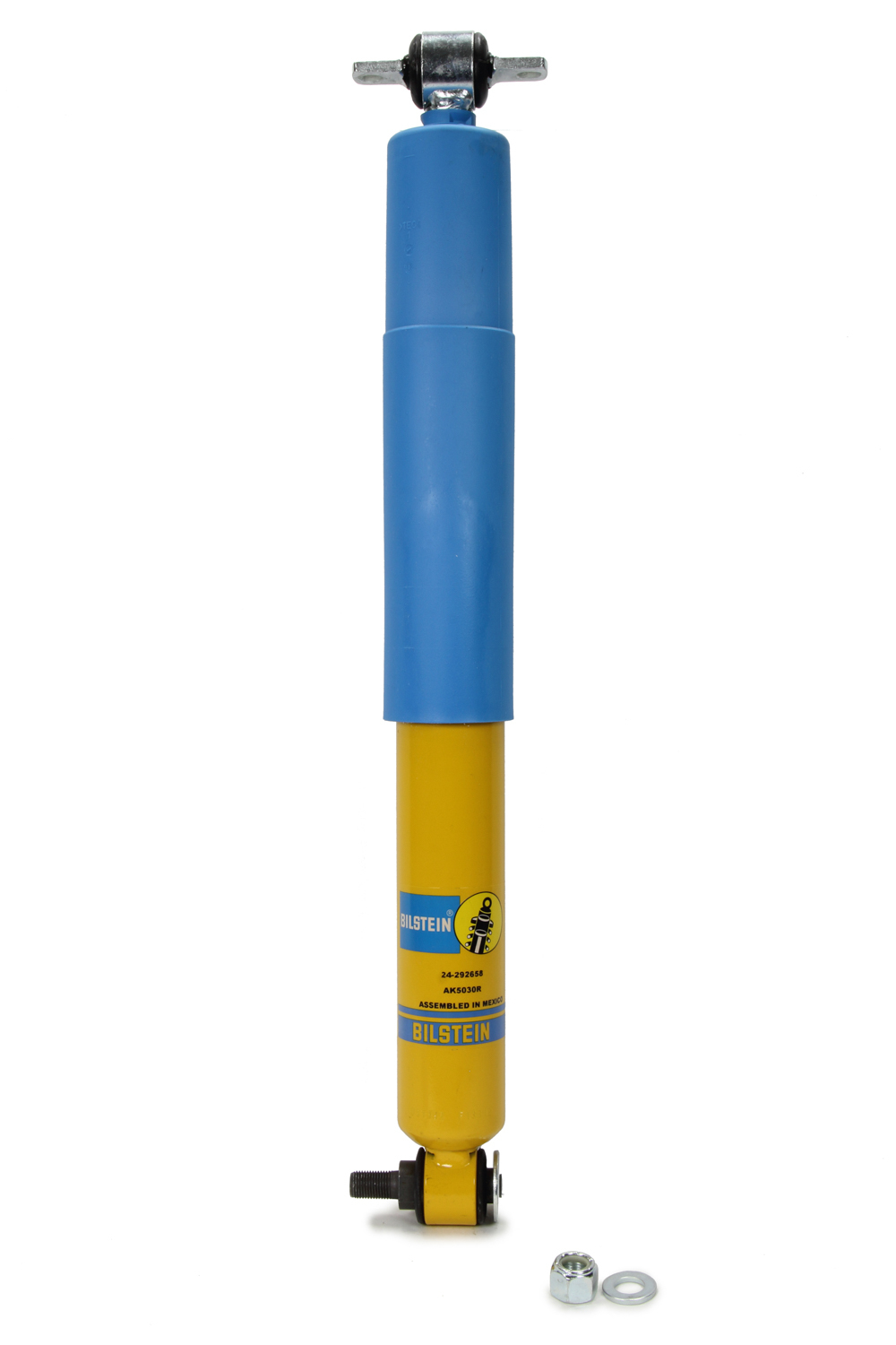 Bilstein 24-292658 Shock, AK Series, Monotube, 13.11 in Compressed / 20.31 in Extended, Digressive, Steel, Yellow Paint, Rear, Street Stock, Each