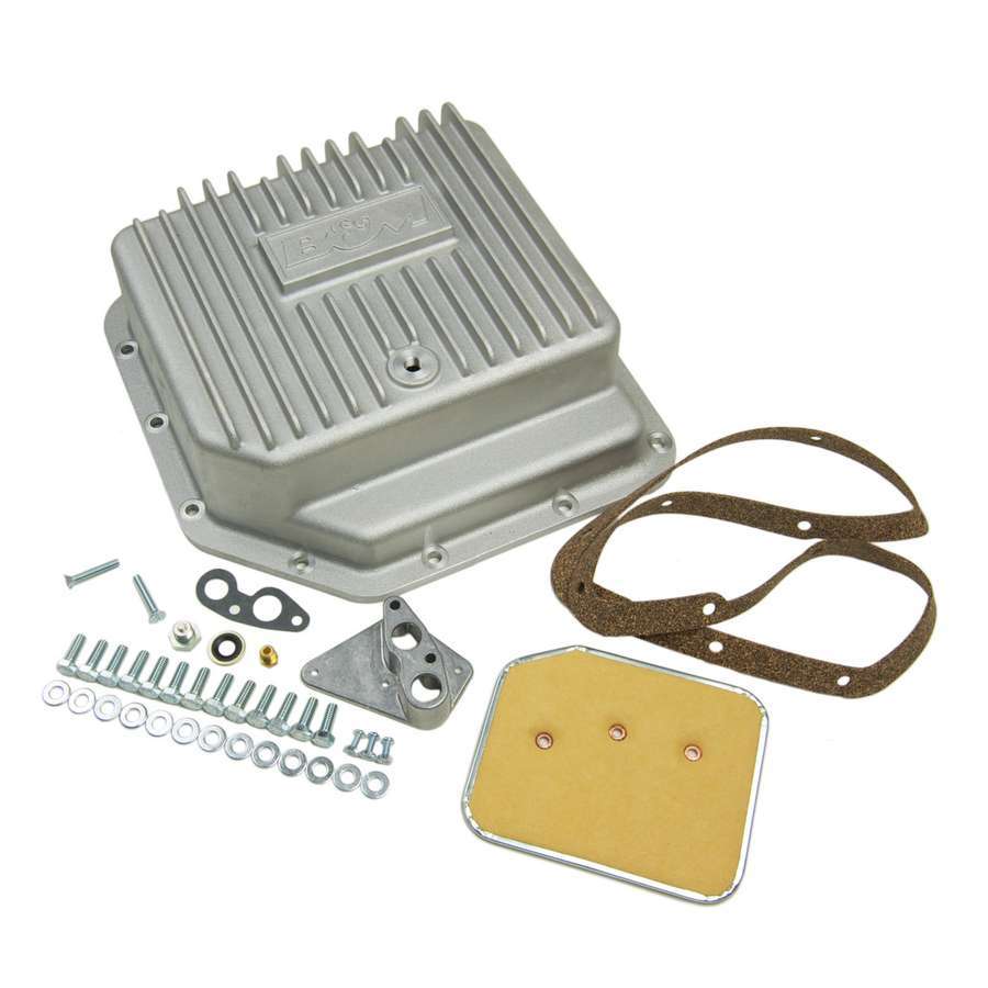B&M 30280 Transmission Pan, Deep Sump, Adds 3.0 qt Capacity, Aluminum, Natural, TH350, Kit
