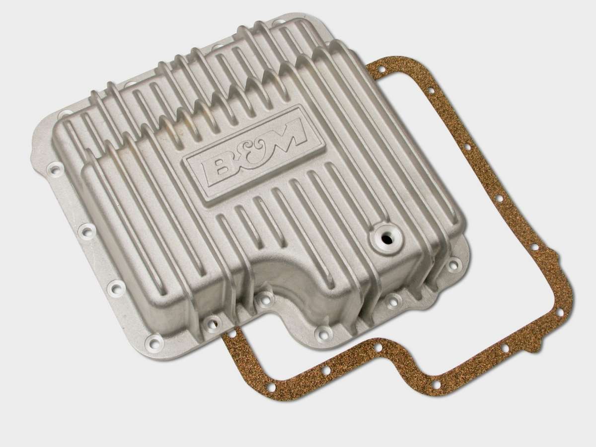 B&M 40281 Transmission Pan, Deep Sump, Adds 2.0 qt Capacity, Aluminum, Natural, C6, Kit