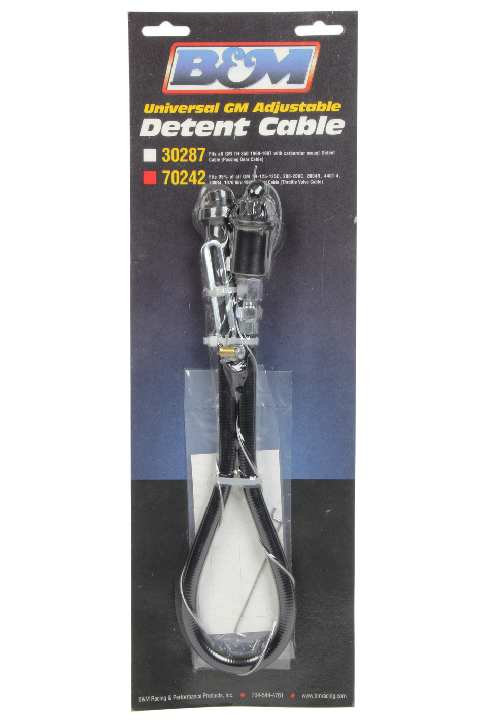 B&M 70242 Throttle Valve Cable, Adjustable Length, 700R4, Each