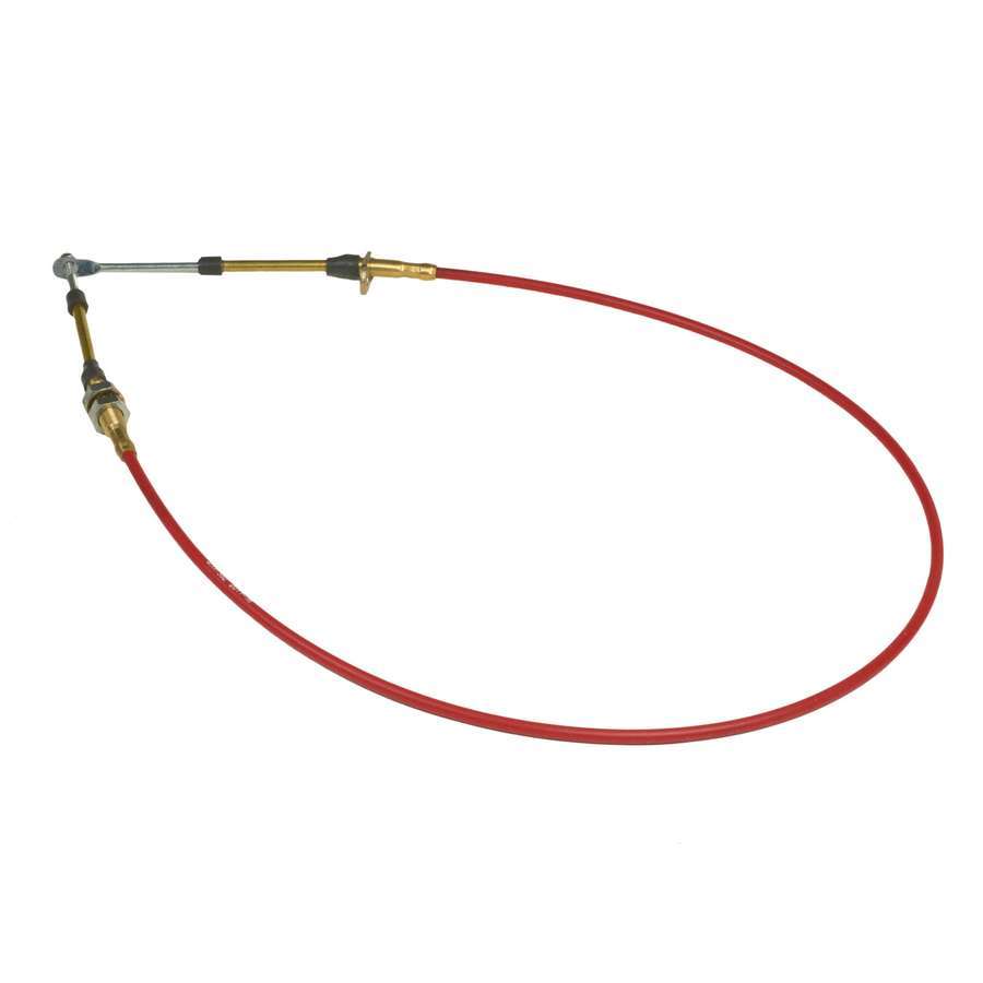 B&M 80605 Shifter Cable, 5 ft Long, 2-1/2 in Stroke, Threaded / Eyelet Ends, Steel Cable, Plastic Liner, Red, B&M Shifters, Each
