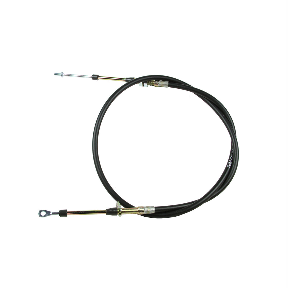 B&M 81833 Shifter Cable, 5 ft Long, 2-1/2 in Stroke, Threaded / Eyelet Ends, Steel Cable, Plastic Liner, Black, Each