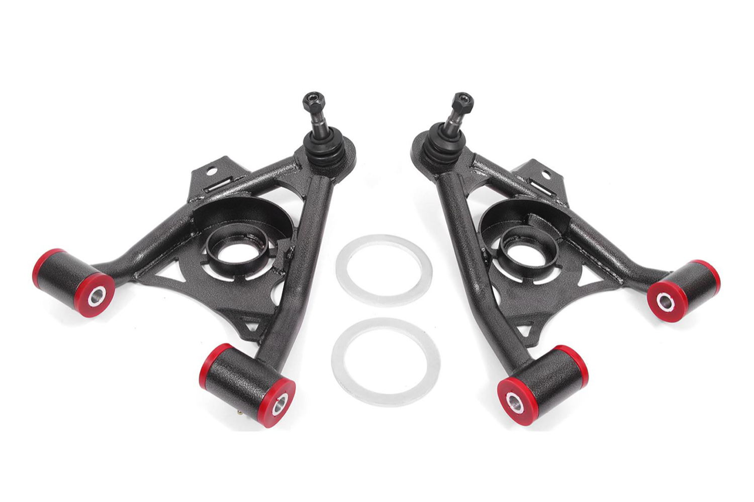 BMR Suspension AA037H Control Arm, Tubular, Lower, Ball Joints / Rod Ends, Steel, Black Powder Coat, Ford Mustang 1979-93, Pair