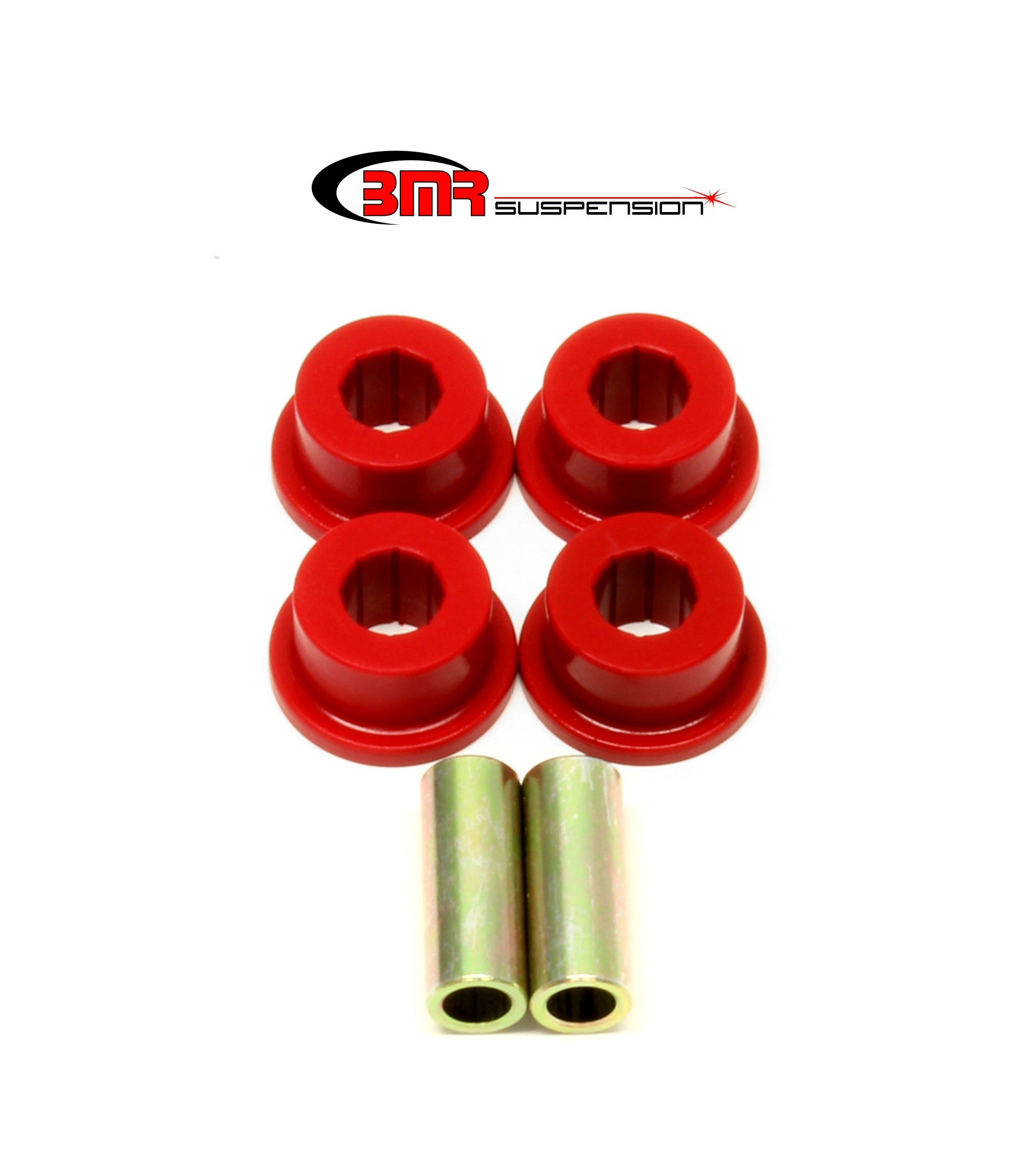 BMR Suspension BK006 Trailing Arm Bushing, Rear, Outer, Polyurethane / Steel, Red / Cadmium Plated, Chevy Camaro 2010-15, Kit