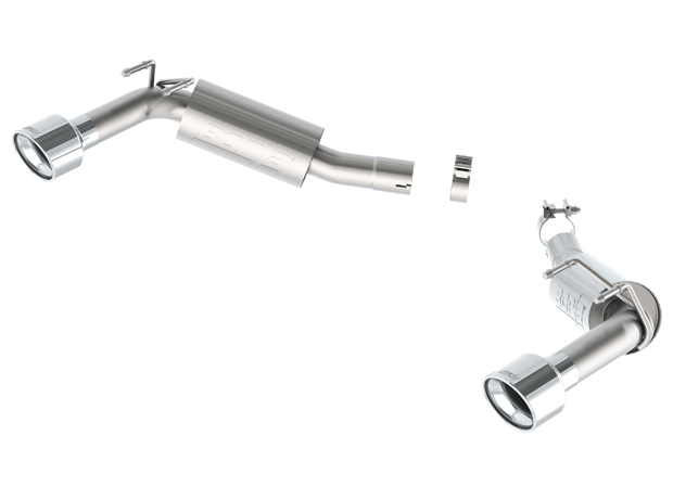 Borla 11849 Exhaust System, S-Type, Axle-Back, 2-1/2 in Diameter, Dual Rear Exit, 4-1/2 in Polished Tips, Stainless, Natural, GM LS-Series, Chevy Camaro 2014-15, Kit