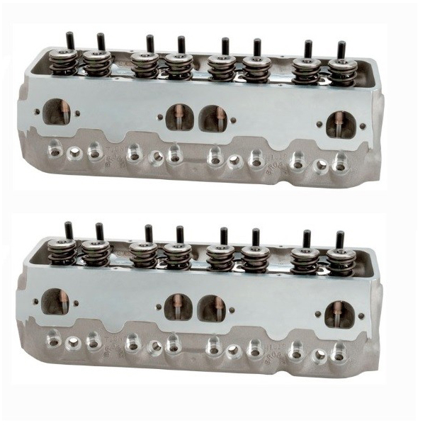 Brodix 1008104 Cylinder Head, STS T1, Assembled, 2.080 / 1.600 in Valves, 227 cc Intake, 68 cc Chamber, 1.550 in Springs, Angle Plug, Aluminum, Small Block Chevy, Pair