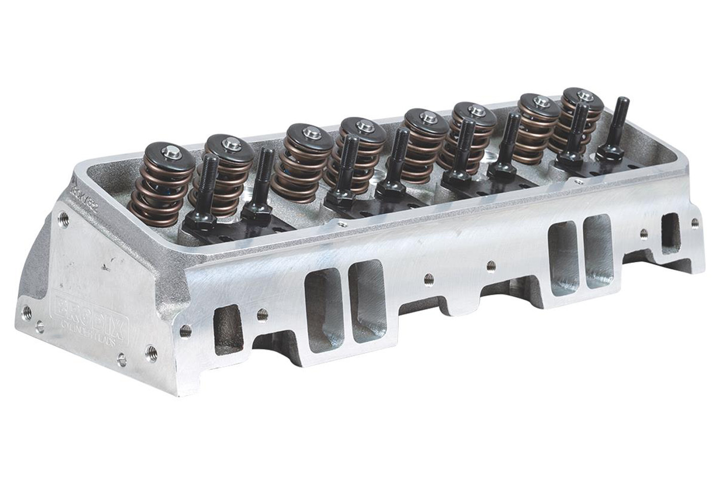 Brodix 1021004 Cylinder Head, IK 180, Assembled, 2.020 / 1.600 in Valves, 180 cc Intake, 64 cc Chamber, 1.250 in Springs, Straight Plug, Aluminum, Small Block Chevy, Pair