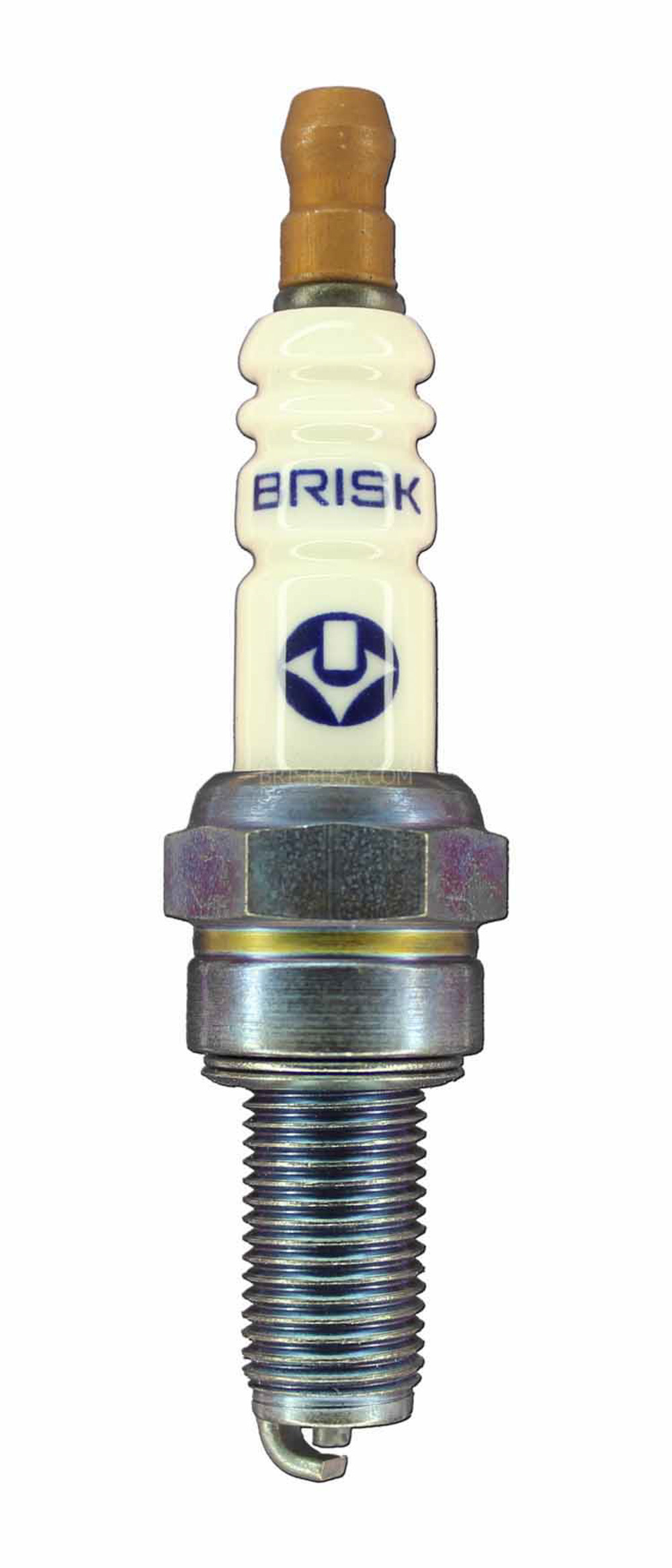 Brisk Racing Plugs AR08S Spark Plug, Silver Racing, 10 mm Thread, 19 mm Reach, Heat Range 8, Gasket Seat, Resistor, Each