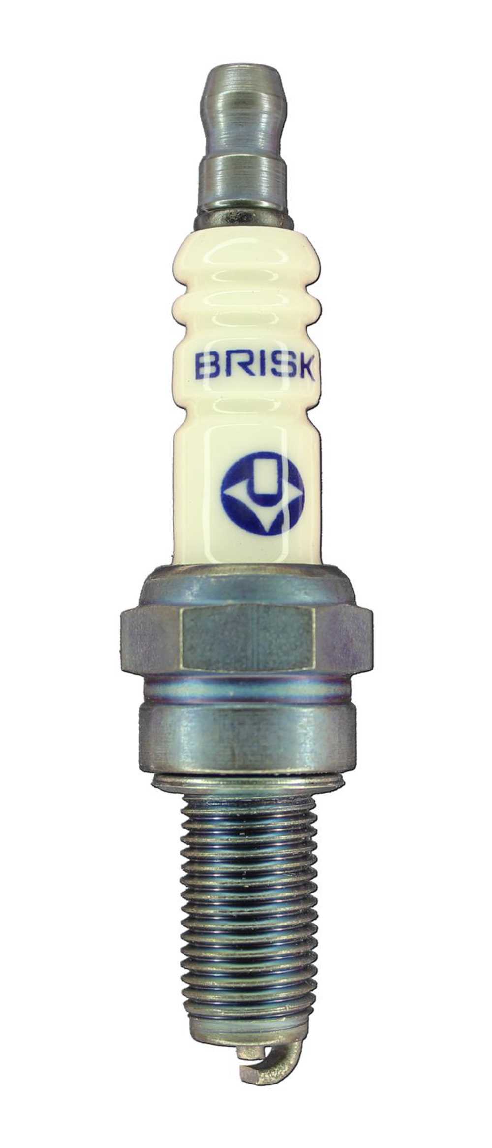 Brisk Racing Plugs AR10S Spark Plug, Silver Racing, 10 mm Thread, 19 mm Reach, Heat Range 10, Gasket Seat, Resistor, Each