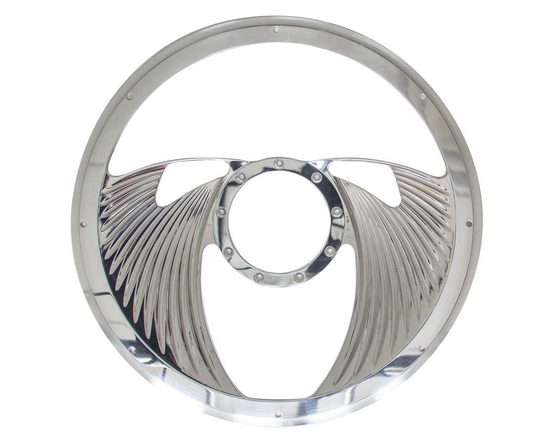 Billet Specialties Half-Wrap Steering Wheels 29825 Wheel, Half-Wrap, Eagle, Aluminum, Polished, 2-Spoke, 14 in. Diameter, 9-Bolt Mount, Each thumbnail 2