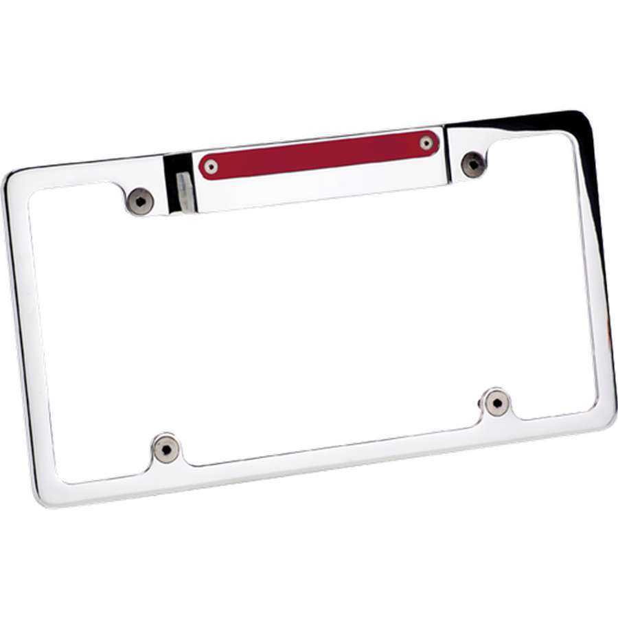 Billet Specialities 55520 License Plate Frame, 12-5/8 x 6-7/8 in, Stainless Hardware, Third Brake Light, Recessed, Lighted, Billet Aluminum, Polished, Each