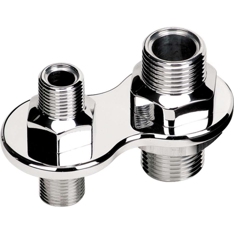 Billet Specialties Heat and Air Conditioning Bulkheads 66720 Firewall Bulkhead, 2-Port, Inline, #6, #10, Aluminum, Polished, Each thumbnail 2