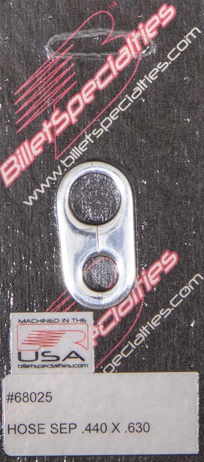 Billet Specialities 68025 Hose / Tube Separators, 0.440 in / 0.630 in Holes, Stainless Hardware, Billet Aluminum, Polished, Each