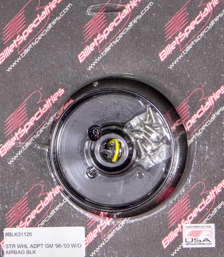 BILLET SPECIALTIES — BILLET SPECIALTIES 96-03 GM Steering Wheel Adapter Black