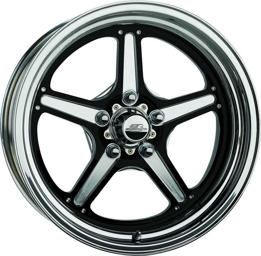 Wheel - Street Lite - 15 x 4 in - 1.625 in Backspace - 5 x 4.50 in Bolt Pattern - Aluminum - Black Paint / Machined - Each