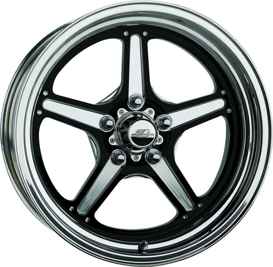 Wheel - Street Lite - 15 x 8 in - 5.500 in Backspace - 5 x 4.75 in Bolt Pattern - Aluminum - Black Paint / Machined - Each