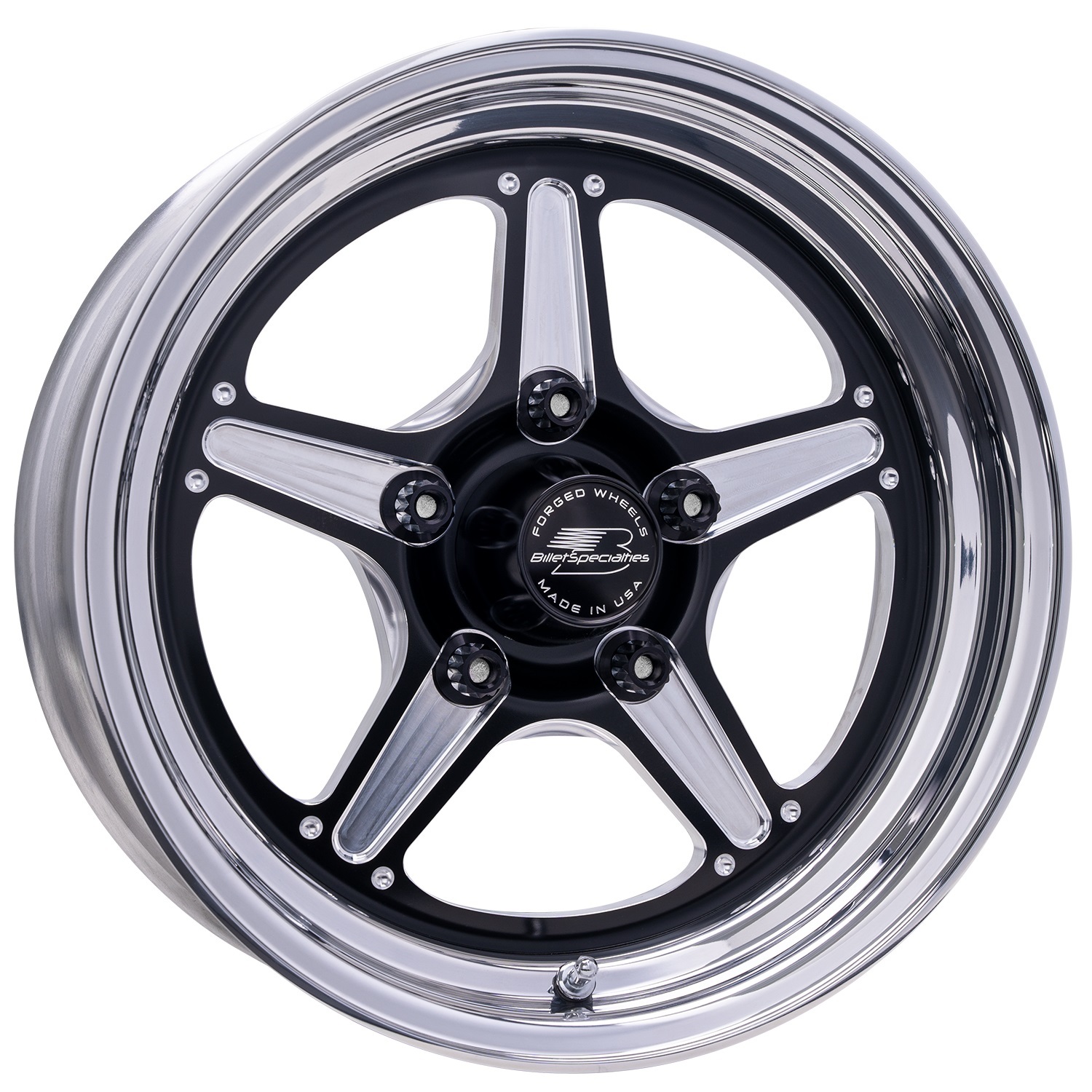 BILLET SPECIALTIES — BILLET SPECIALTIES Street Lite Black Wheel 15X4 2.25IN BS