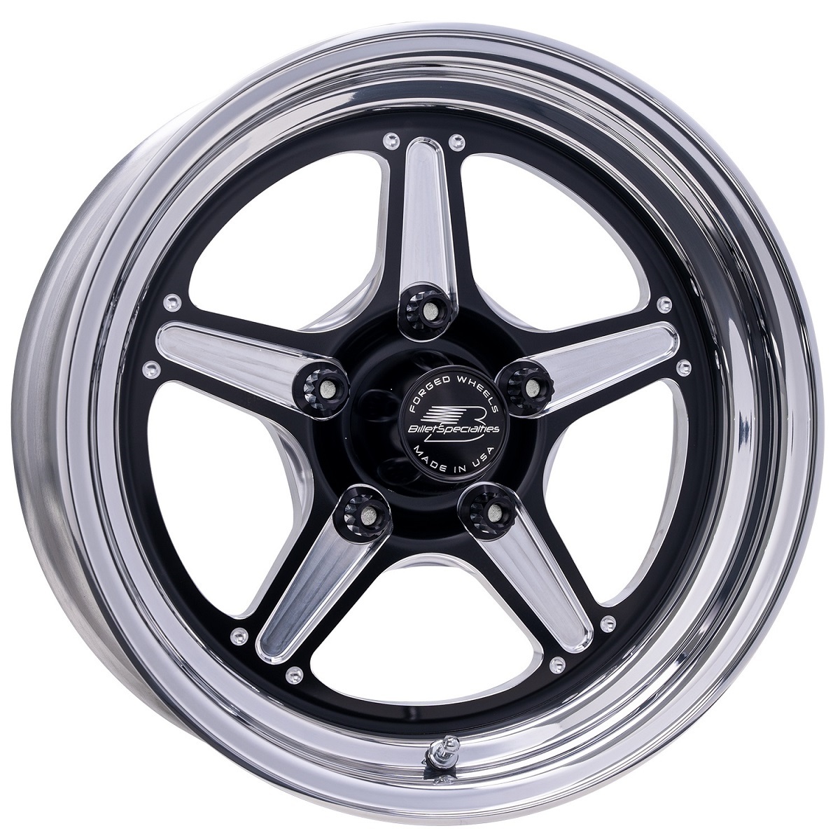BILLET SPECIALTIES — BILLET SPECIALTIES Street Lite Black Wheel 15X8 5.5IN BS