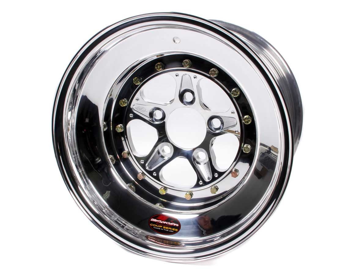 Billet Specialities CSB035106150 Wheel, Comp 5, 15 x 10 in, 5.000 in Backspace, 5 x 4.75 in Bolt Pattern, Aluminum, Polished, Each
