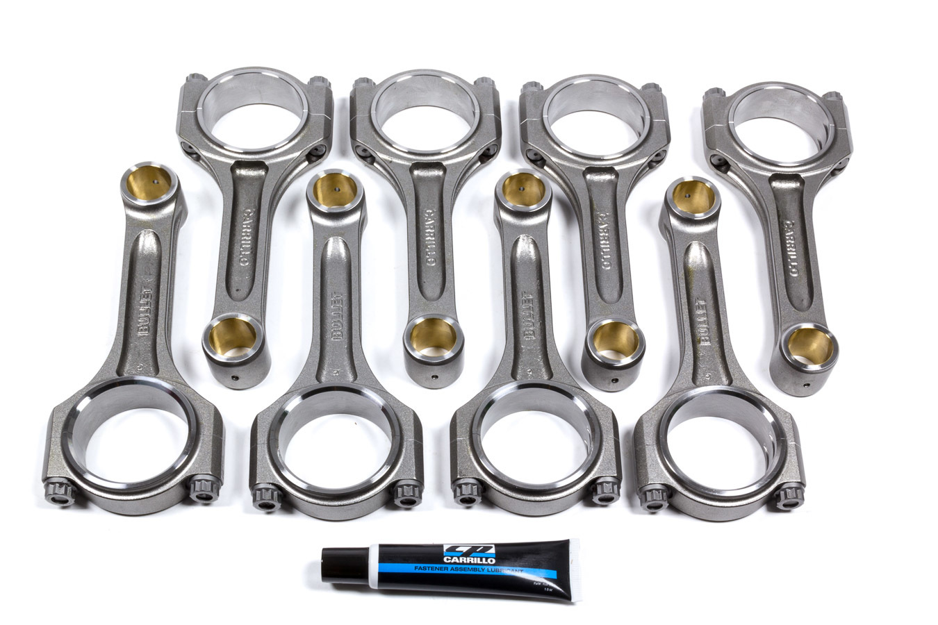 Bullet Pistons BC21-60071-8 - Connecting Rod, I Beam, 6.000 in Long, Bushed, 7/16 in Cap Screws, Katech H11, Small Block Chevy, Set of 8