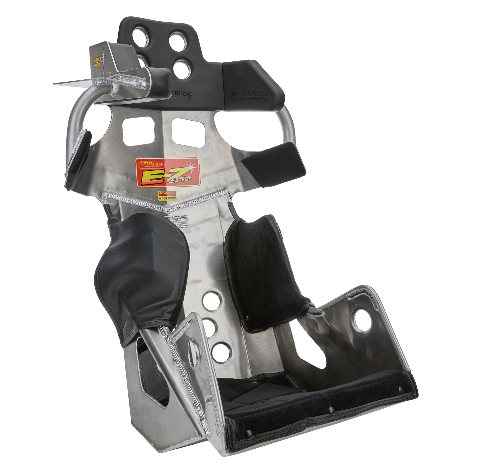 Seat and Cover - E-Z Series Sportsman - 15 in Wide - 20 Degree Layback - Black Velour Cover Included - Aluminum - Natural - Kit