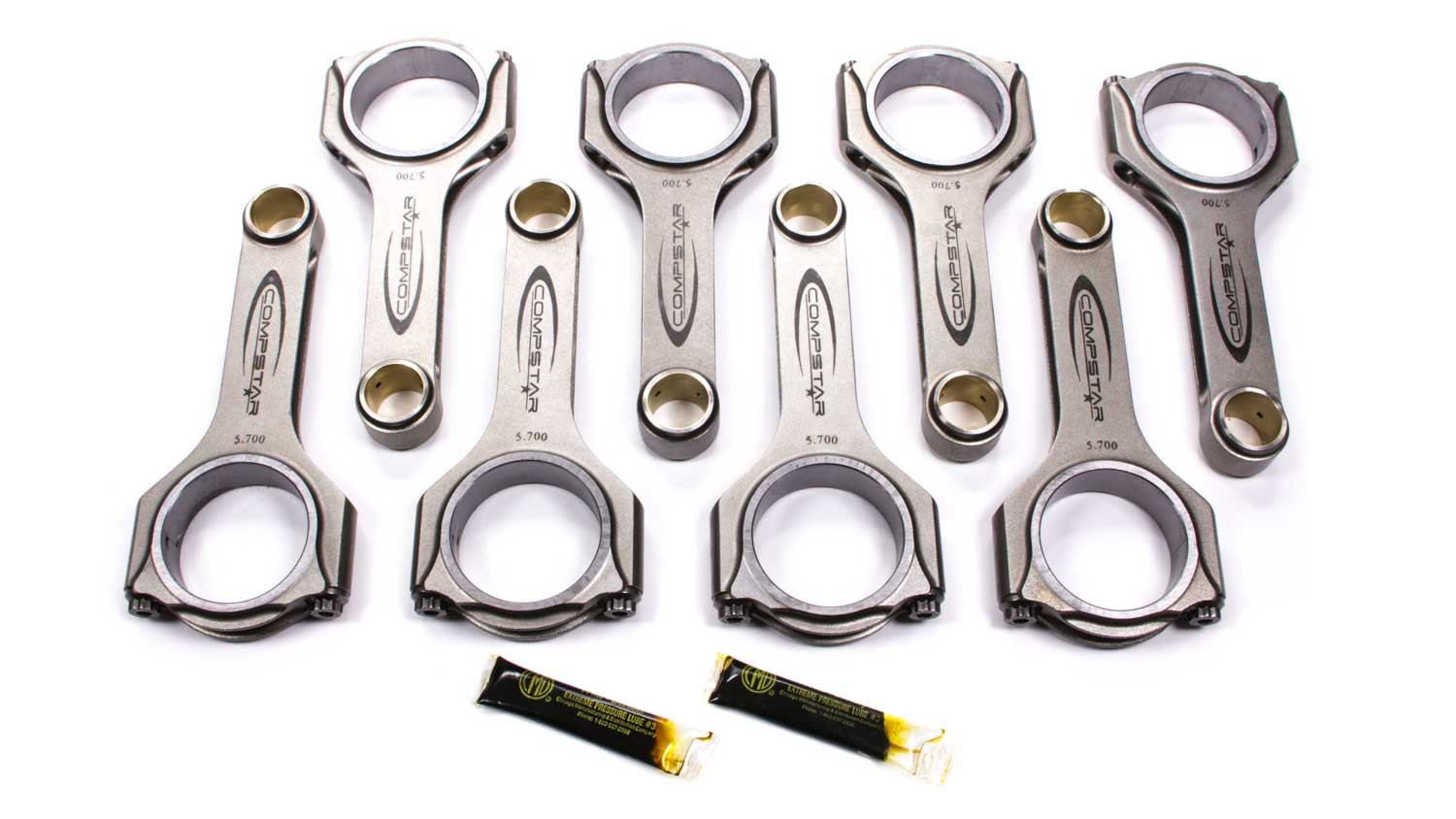 Callies CSA6250DS2A2AH - Connecting Rod, Compstar, H Beam, 6.250 in Long, Bushed, 7/16 in Cap Screws, ARP2000, Small Block Chevy, Set of 8