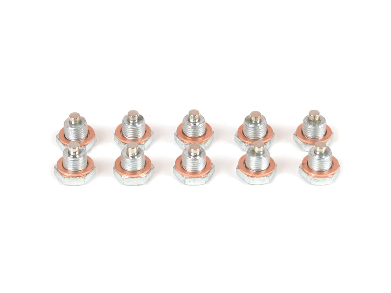 Canton 22-410 Drain Plug, 1/2-20 in Thread, Hex Head, Copper Washer, Magnetic, Steel, Set of 10