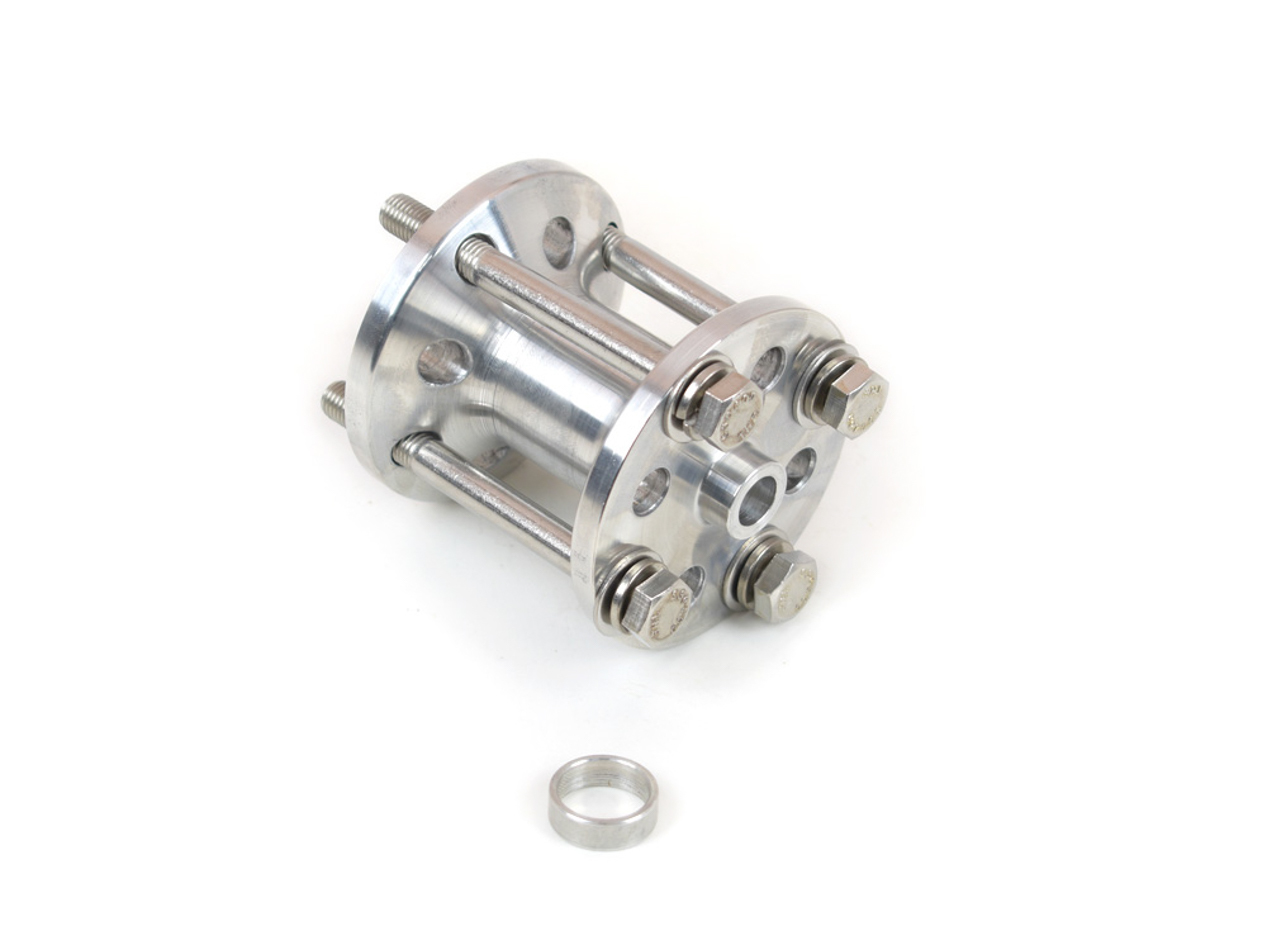 Canton 75-625 Fan Spacer, 2-1/2 in Thick, Bushing / Hardware Included, Billet Aluminum, Natural, Chevy V8 / Ford V8, Each