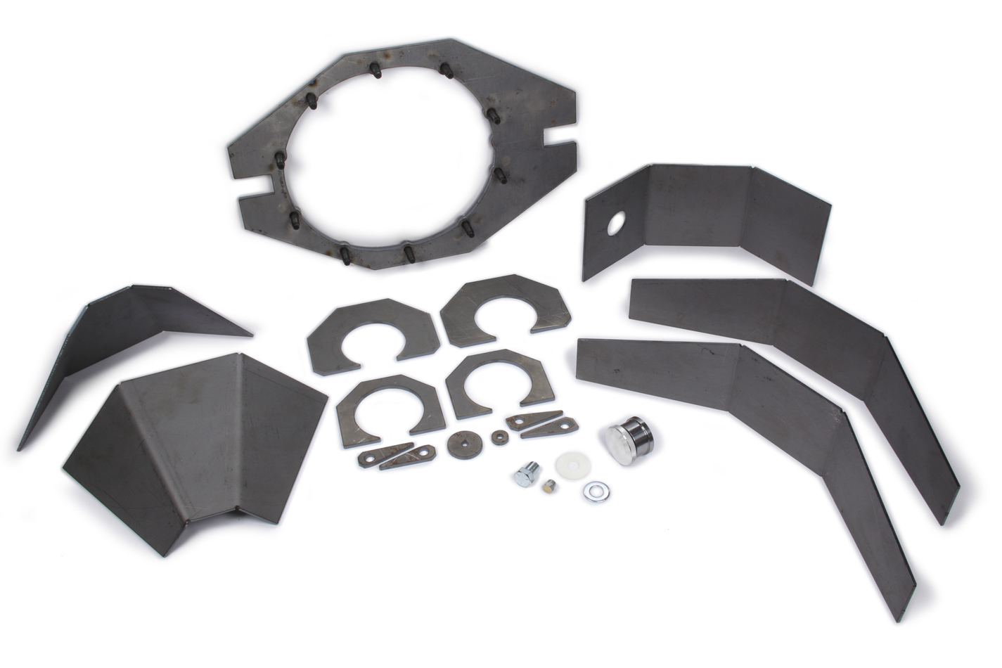 Housing Kit - 3/8 Thick - Housing Ends / Drain / Filler Bung / Vent / Studs - Steel - Natural - Ford 9 in Rear End - Kit