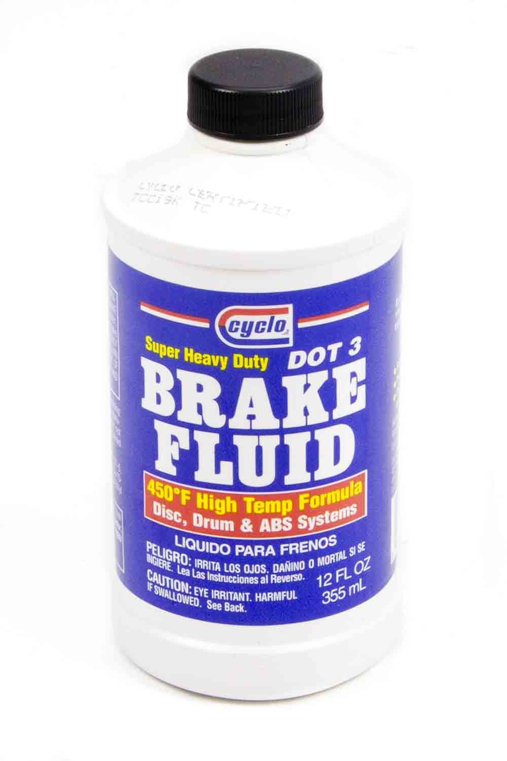 Brake Fluid - DOT 3 - Glycol - 12.00 oz Bottle - Each