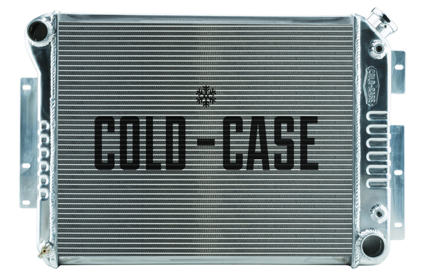 Cold Case Radiators CHC549A Radiator, 28.800 in W x 18.500 in H x 3 in D, Driver Side Inlet, Passenger Side Outlet, Aluminum, Polished, Automatic, Small Block Chevy, GM F-Body 1967-69, Each