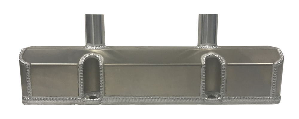 Champ Pans CP1147-6 Valve Cover, Tall, Breather Tubes, Fabricated Aluminum, Natural, Small Block Chevy, Each