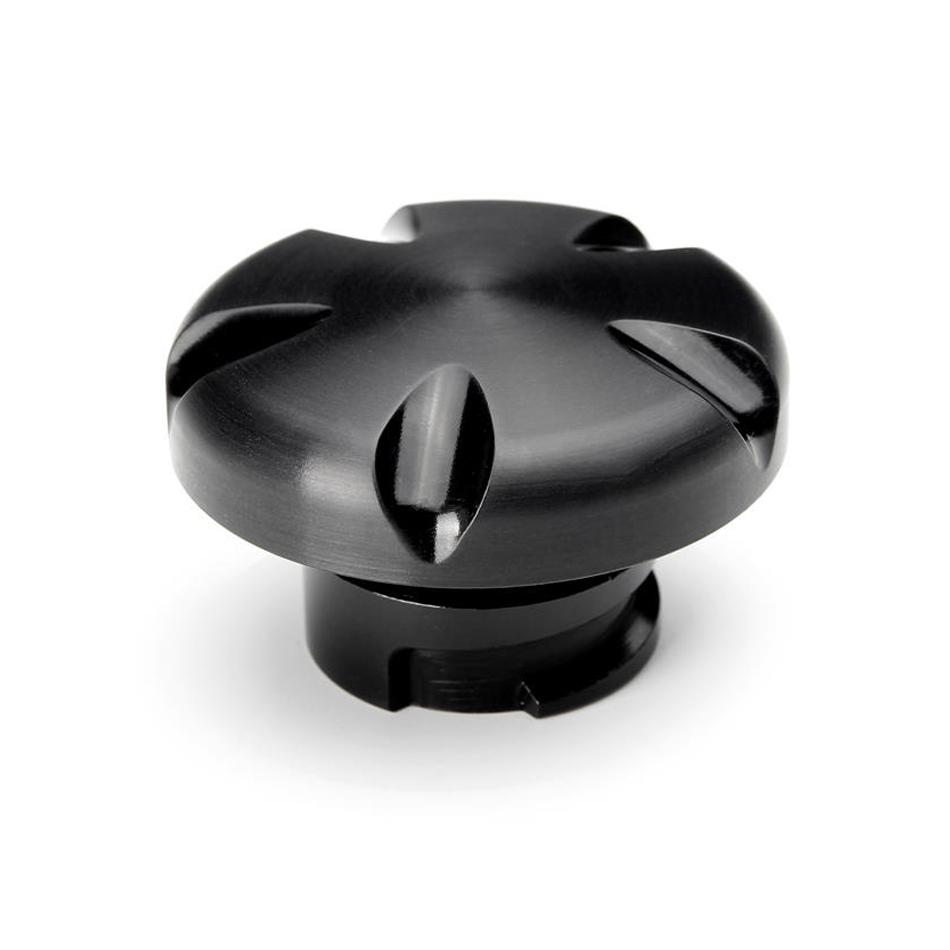 Clayton Machine Works LSO-01-B Oil Fill Cap, Twist-On, Round, Notched Grip, Aluminum, Black Anodized, GM LS-Series, Each