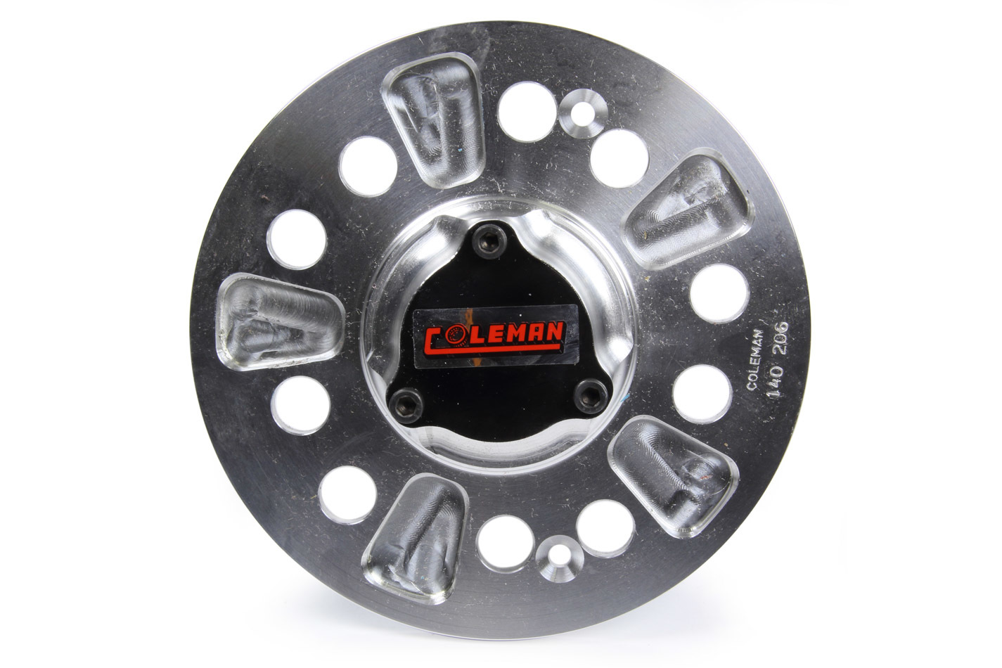 Coleman Racing Products 140-206 Drive Flange, Rear, 5 x 4.75/5.00 Wheel, Dust Cap Included, Aluminum, Natural, Coleman IMCA Sportsman, Kit