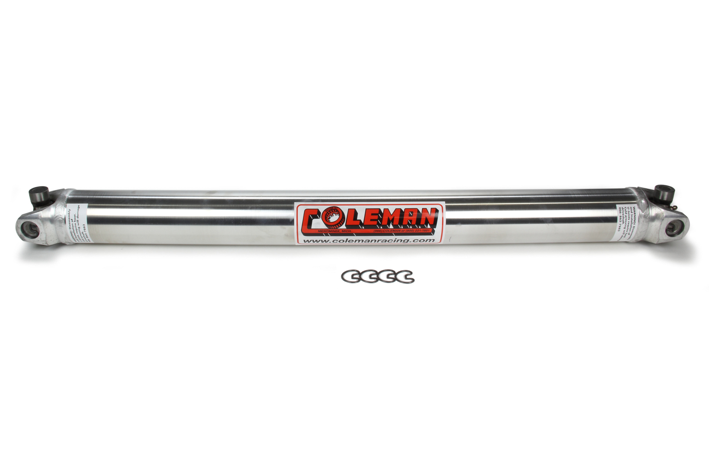 Coleman Racing Products 16601 Drive Shaft, 35 in Long, 3 in OD, 1310 U-Joints, Aluminum, Natural, Universal, Each