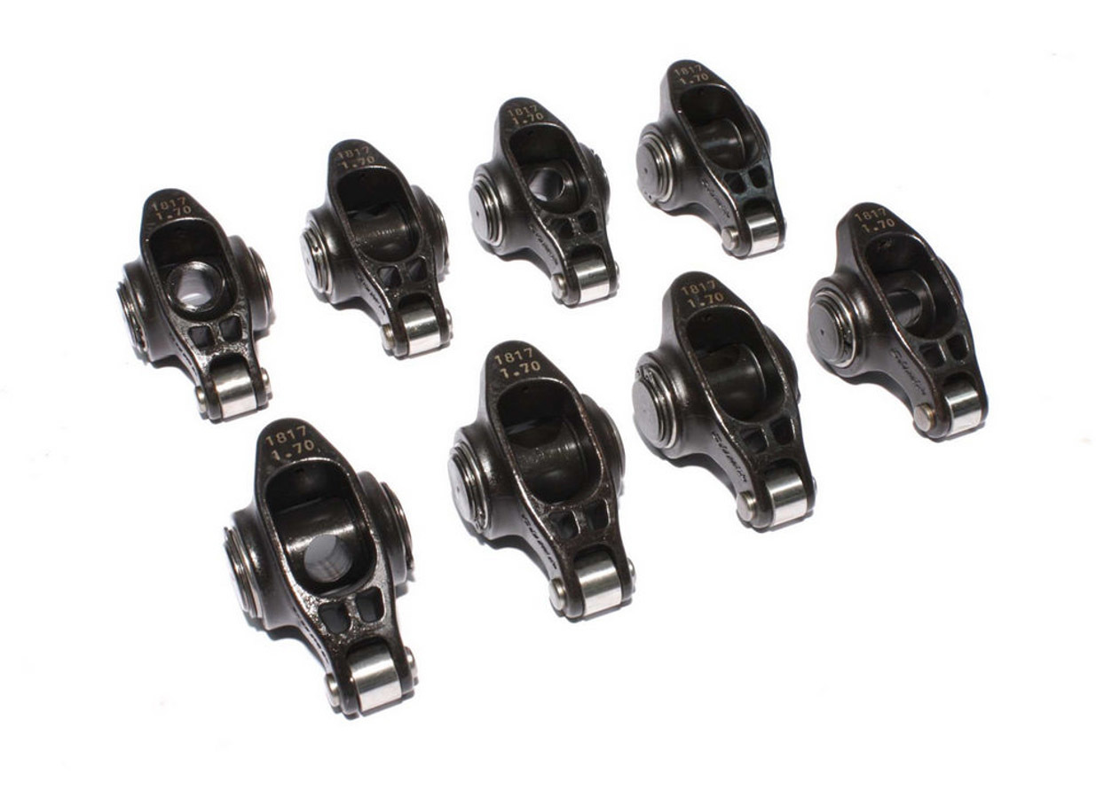 Comp Cams 1817-8 Rocker Arm, Ultra Pro Magnum XD, 7/16 in Stud Mount, 1.70 Ratio, Full Roller, Chromoly, Black Oxide, Small Block Chevy, Set of 8