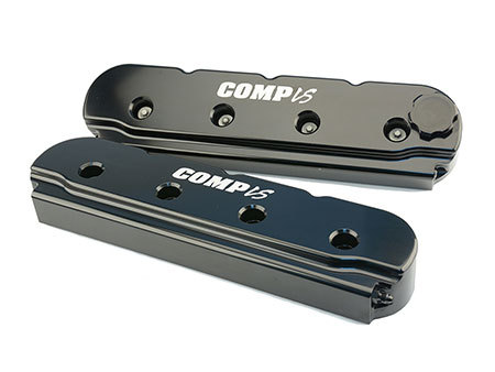 Comp Cams 291 Valve Cover, Tall, COMP Cams Logo, Aluminum, Black Wrinkle Powder Coat, GM LS-Series, Pair